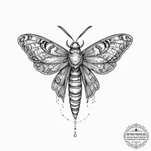 Moth, ink illustration for tattoo, detailed c... - эскиз тату (№1754005355_0, 31.07.2025 23:42) — tattoo-photo.ru