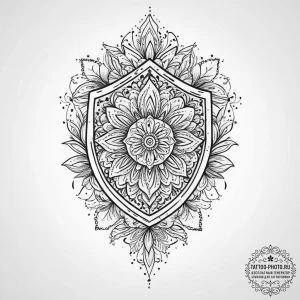 Tattoo design a subtle floral pattern forming... - эскиз тату (№1754005550_0, 31.07.2025 23:45) — tattoo-photo.ru