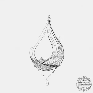 Tattoo sketch a single teardrop that subtly f... - эскиз тату (№1754006727_0, 01.08.2025 00:05) — tattoo-photo.ru