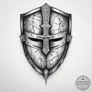 Tattoo sketch a powerful shield wall of ancie... - эскиз тату (№1754007705_0, 01.08.2025 00:21) — tattoo-photo.ru