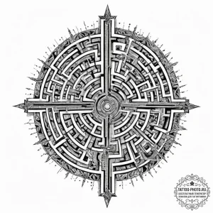 Tattoo sketch a labyrinth or maze, complex an... - эскиз тату (№1754007902_0, 01.08.2025 00:25) — tattoo-photo.ru