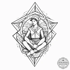 A person folding a complex origami figure., t... - эскиз тату (№1754009076_0, 01.08.2025 00:44) — tattoo-photo.ru