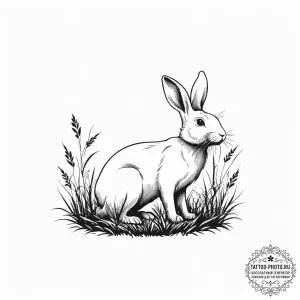 Tattoo design a simple silhouette of a rabbit... - эскиз тату (№1754010646_0, 01.08.2025 01:10) — tattoo-photo.ru
