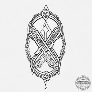 A tattoo of the slavic rune "bereginya" (prot... - эскиз тату (№1754011038_0, 01.08.2025 01:17) — tattoo-photo.ru
