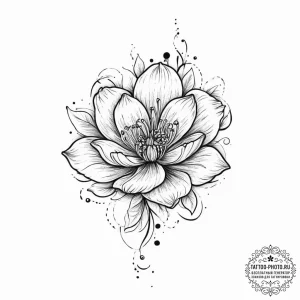 Tattoo sketch a flower whose petals are subtl... - эскиз тату (№1754012999_0, 01.08.2025 01:49) — tattoo-photo.ru