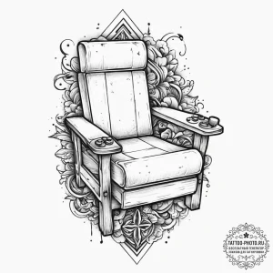 Tattoo design a gaming chair armrest with a s... - эскиз тату (№1754014174_0, 01.08.2025 02:09) — tattoo-photo.ru