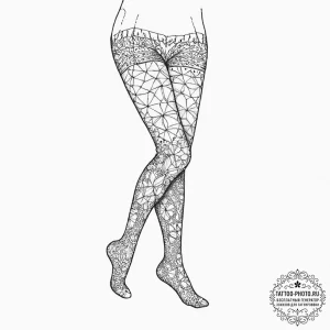 Stockings, tattoo drawing outline, on a clean... - эскиз тату (№1754014964_0, 01.08.2025 02:22) — tattoo-photo.ru