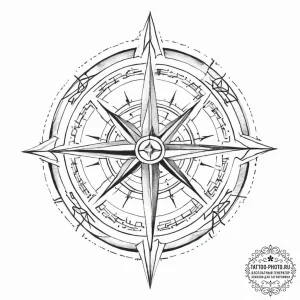 53. tattoo design: a runic compass or a direc... - эскиз тату (№1754015755_0, 01.08.2025 02:35) — tattoo-photo.ru