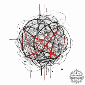 Tattoo design an abstract network of glowing... - эскиз тату (№1754016345_0, 01.08.2025 02:45) — tattoo-photo.ru