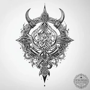Tattoo design a stylized viking symbol for fa... - эскиз тату (№1754016944_0, 01.08.2025 02:55) — tattoo-photo.ru