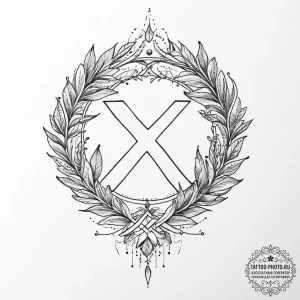 107. tattoo design: a "yest" rune with subtle... - эскиз тату (№1754017532_0, 01.08.2025 03:05) — tattoo-photo.ru