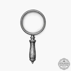A magnifying glass focusing on a tiny detail,... - эскиз тату (№1754017925_0, 01.08.2025 03:12) — tattoo-photo.ru