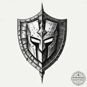 Tattoo sketch a spartan shield with an invert... - эскиз тату (№1754018318_0, 01.08.2025 03:18) — tattoo-photo.ru