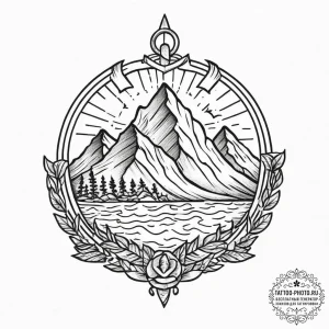 A mountain range symbol, tattoo drawing outli... - эскиз тату (№1754018712_0, 01.08.2025 03:25) — tattoo-photo.ru