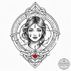 Tattoo design: a geometric representation of... - эскиз тату (№1754019695_0, 01.08.2025 03:41) — tattoo-photo.ru