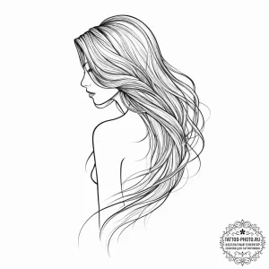 Tattoo design a silhouette of a woman's back,... - эскиз тату (№1754020087_0, 01.08.2025 03:48) — tattoo-photo.ru
