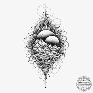 Tattoo sketch an abstract representation of "... - эскиз тату (№1754020870_0, 01.08.2025 04:01) — tattoo-photo.ru