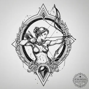 Tattoo sketch a sagittarius archer, with jupi... - эскиз тату (№1754021654_0, 01.08.2025 04:14) — tattoo-photo.ru