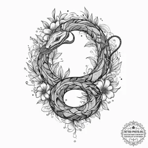 Tattoo sketch a stylized serpent, elegant and... - эскиз тату (№1754022442_0, 01.08.2025 04:27) — tattoo-photo.ru