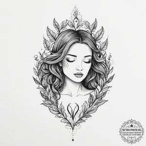 Tattoo design a virgo symbol emerging from fe... - эскиз тату (№1754023632_0, 01.08.2025 04:47) — tattoo-photo.ru