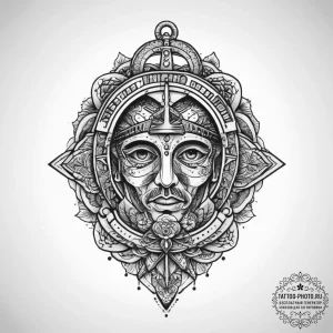 Tattoo sketch a stylized depiction of a mind,... - эскиз тату (№1754023831_0, 01.08.2025 04:50) — tattoo-photo.ru