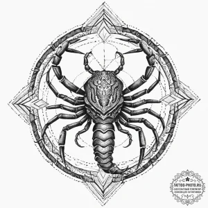 Tattoo design a menacing scorpio scorpion in... - эскиз тату (№1754025612_0, 01.08.2025 05:20) — tattoo-photo.ru