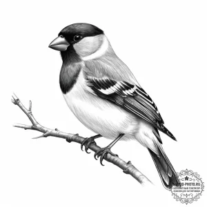 Bullfinch - эскиз тату (№1754026805_0, 01.08.2025 05:40) — tattoo-photo.ru