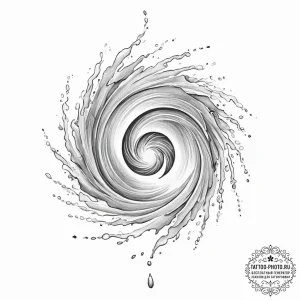 Tattoo design a swirling vortex of water, imm... - эскиз тату (№1754028979_0, 01.08.2025 06:16) — tattoo-photo.ru