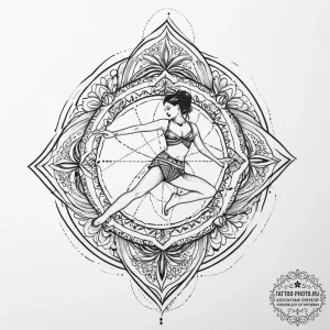 Tattoo design a silhouette of a dancer, with... - эскиз тату (№1754029971_0, 01.08.2025 06:32) — tattoo-photo.ru