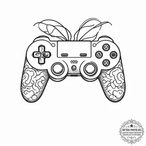 Tattoo design a game controller integrated wi... - эскиз тату (№1754031160_0, 01.08.2025 06:52) — tattoo-photo.ru