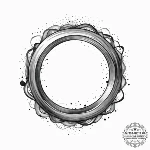 Ring, artistic tattoo sketch, on a clean whit... - эскиз тату (№1754031758_0, 01.08.2025 07:02) — tattoo-photo.ru