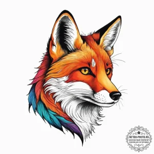 Fox, tattoo sketch design, vibrant colors, fu... - эскиз тату (№1754034533_0, 01.08.2025 07:48) — tattoo-photo.ru