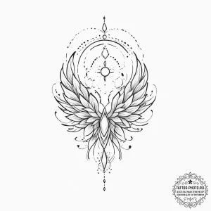 Tattoo design an ethereal glow effect created... - эскиз тату (№1754036320_0, 01.08.2025 08:18) — tattoo-photo.ru