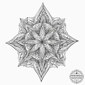 Six-pointed star, tattoo flash sheet design,... - эскиз тату (№1754038304_0, 01.08.2025 08:51) — tattoo-photo.ru