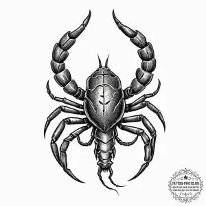 Tattoo design a scorpio scorpion made of obsi... - эскиз тату (№1754038503_0, 01.08.2025 08:55) — tattoo-photo.ru