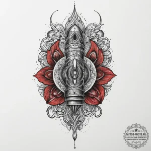 Tattoo sketch a bullet casing falling in slow... - эскиз тату (№1754039891_0, 01.08.2025 09:18) — tattoo-photo.ru