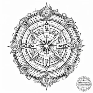 Tattoo sketch a zodiac glyph appearing on a p... - эскиз тату (№1754043358_0, 01.08.2025 10:15) — tattoo-photo.ru