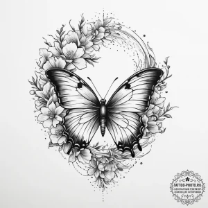 Tattoo design a butterfly whose wings are mad... - эскиз тату (№1754045214_0, 01.08.2025 10:46) — tattoo-photo.ru