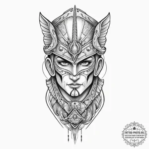 Tattoo sketch a close-up of a warrior's worn,... - эскиз тату (№1754047239_0, 01.08.2025 11:20) — tattoo-photo.ru