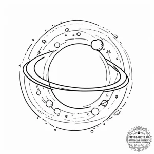 Tattoo design a planet with a powerful, prote... - эскиз тату (№1754049071_0, 01.08.2025 11:51) — tattoo-photo.ru