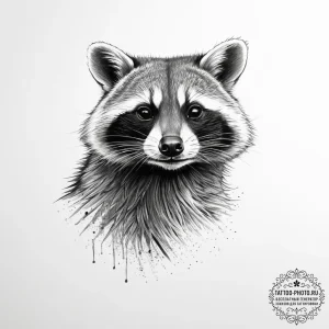 Raccoon - эскиз тату (№1754050859_0, 01.08.2025 12:20) — tattoo-photo.ru