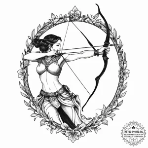 Tattoo sketch a sagittarius archer in action,... - эскиз тату (№1754051062_0, 01.08.2025 12:24) — tattoo-photo.ru