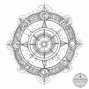 Tattoo design a cosmic energy field forming t... - эскиз тату (№1754052883_0, 01.08.2025 12:54) — tattoo-photo.ru