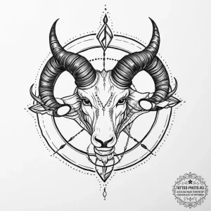 Tattoo design capricorn's glyph, sturdy and s... - эскиз тату (№1754054495_0, 01.08.2025 13:21) — tattoo-photo.ru