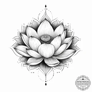 Tattoo sketch a stylized lotus flower bloomin... - эскиз тату (№1754054896_0, 01.08.2025 13:28) — tattoo-photo.ru