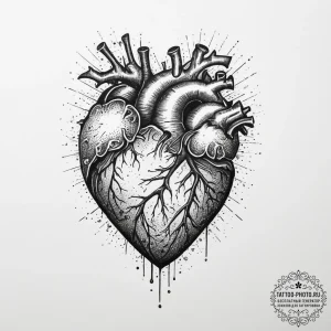 Tattoo design a pixelated heart that slowly t... - эскиз тату (№1754056517_0, 01.08.2025 13:55) — tattoo-photo.ru