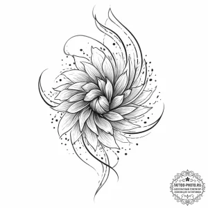 Tattoo sketch a delicate, transparent curtain... - эскиз тату (№1754057552_0, 01.08.2025 14:12) — tattoo-photo.ru