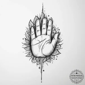 Rock (symbol), concept art for tattoo, linewo... - эскиз тату (№1754058357_0, 01.08.2025 14:25) — tattoo-photo.ru