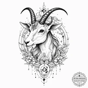 Tattoo design a capricorn constellation, with... - эскиз тату (№1754059172_0, 01.08.2025 14:39) — tattoo-photo.ru