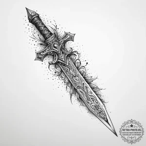 Tattoo sketch a rogue's dagger with a subtle... - эскиз тату (№1754060590_0, 01.08.2025 15:03) — tattoo-photo.ru